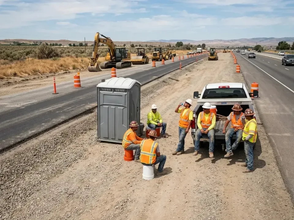 highway-road-construction-crew-007 — frequently asked questions, Porta Potty and Restroom Rentals in Cottage Grove, OR